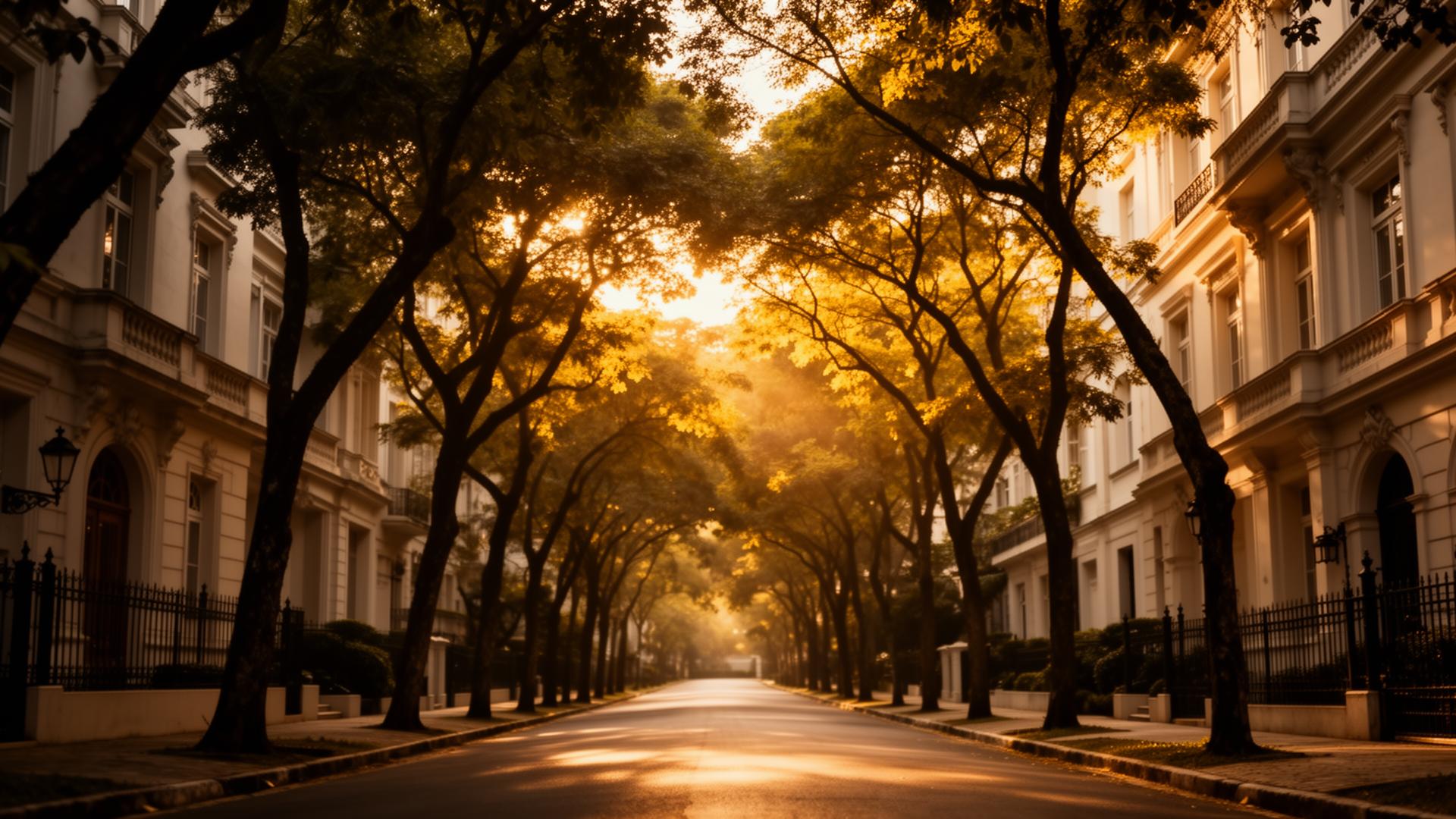 Alameda nos Jardins ao entardecer